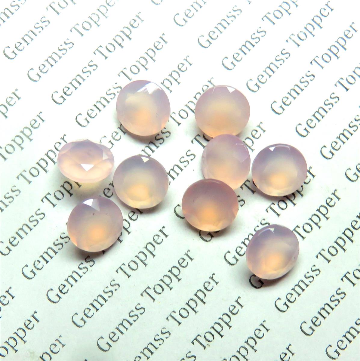 Rose Chalcedony 9x9 mm Round Faceted